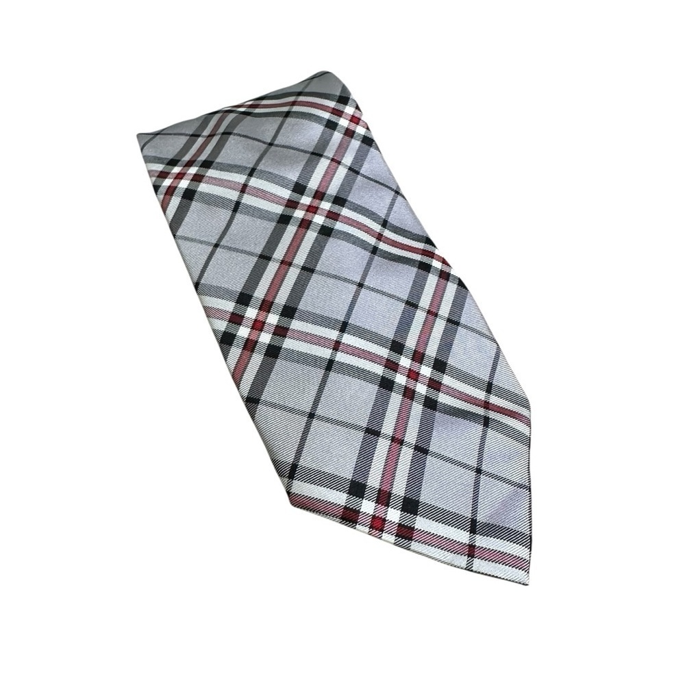 Frangi Gray Plaid Silk Neck Tie